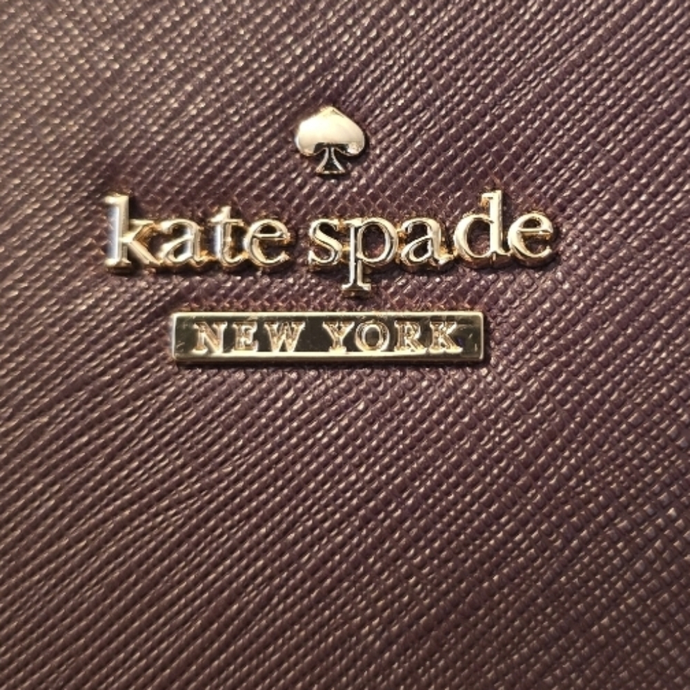 kate spade Plum Saffiano Leather Wristlet Clutch with Gold Hardware - Picture 10 of 10